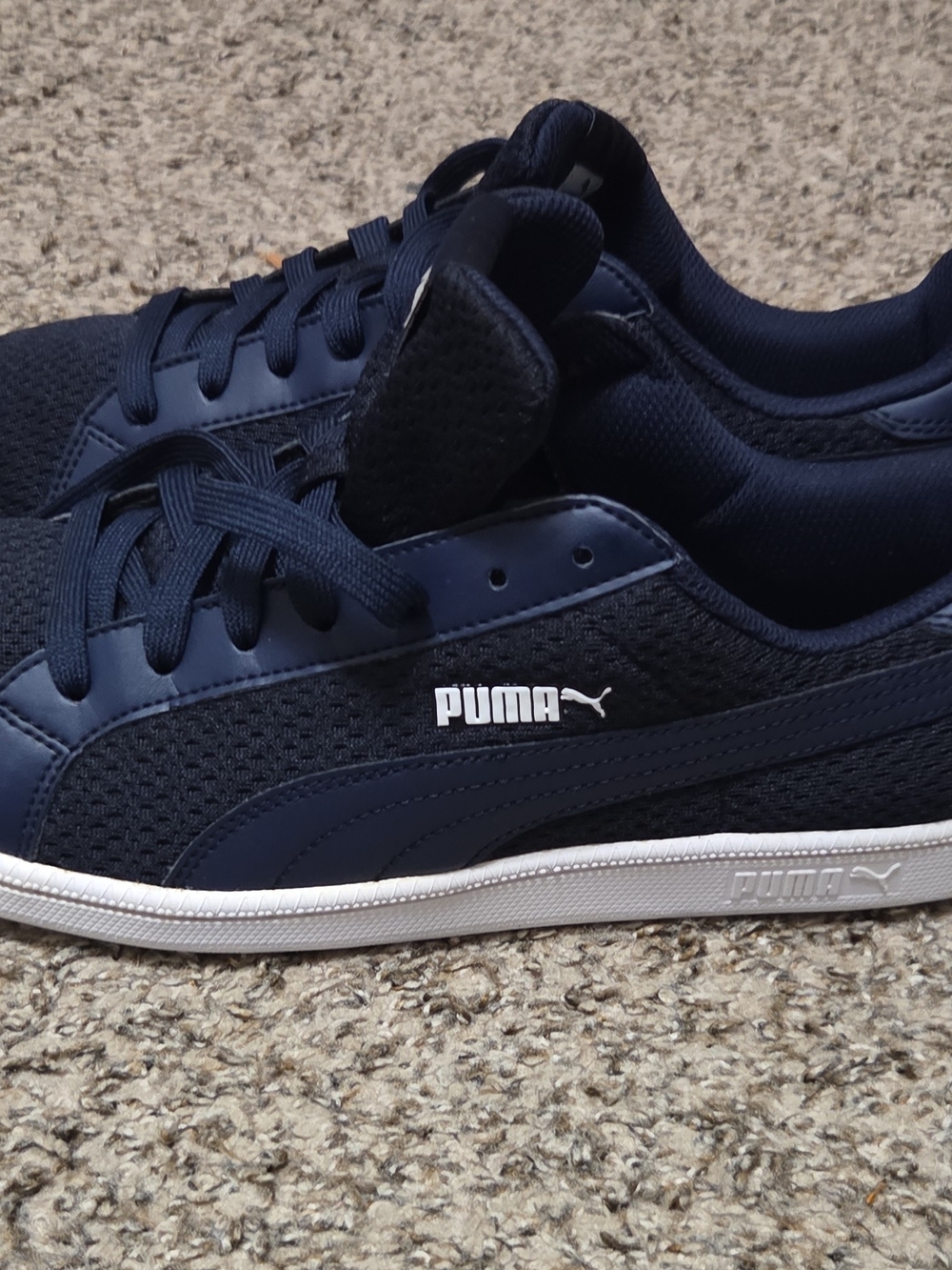 size 9 MEN'S PUMA SMASH KNIT BLUE navy CASUAL SHOES